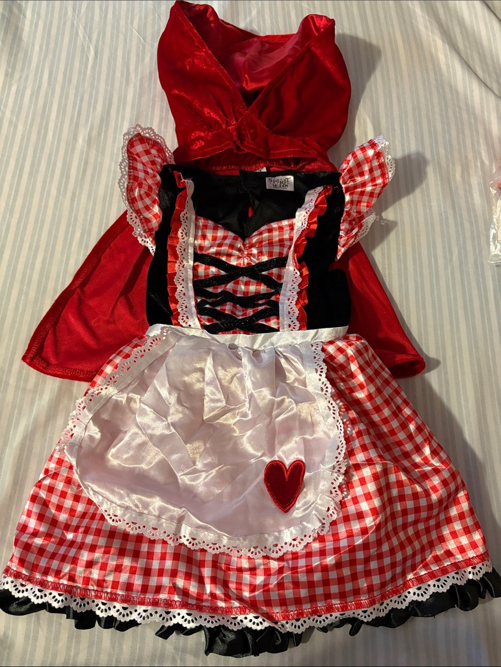 Spirit Red and White Little Red Riding Hood Costume with Hood
